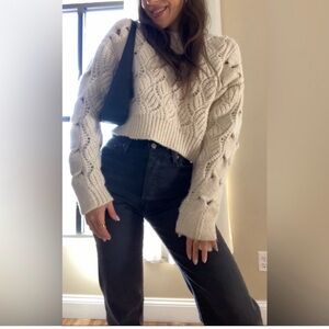 Zara Cream Cable Knit Sweater